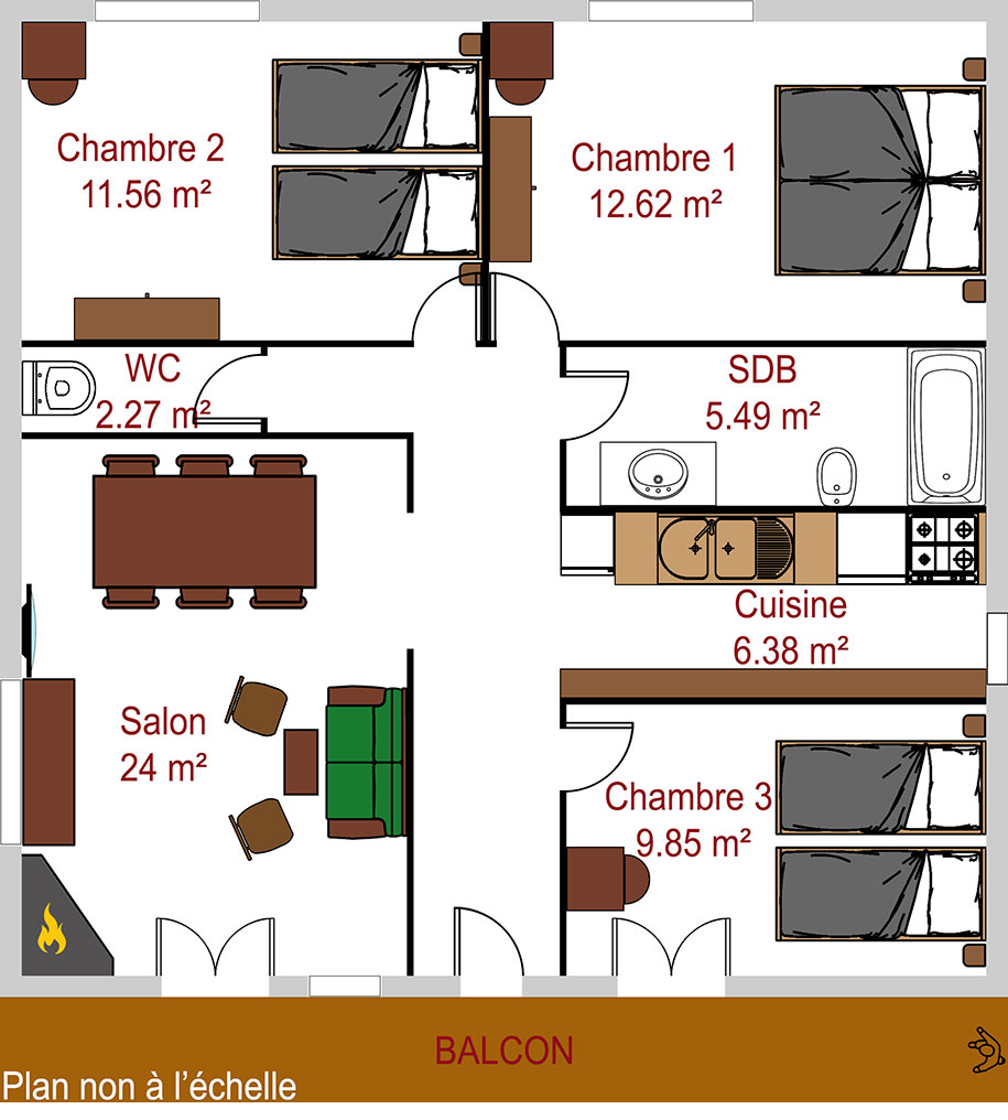 Plan appartement La Pointe du Jour